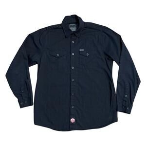 Dixxon Flannel Co. Workforce Black Long Sleeve Cotton Blend Shirt Mens Large